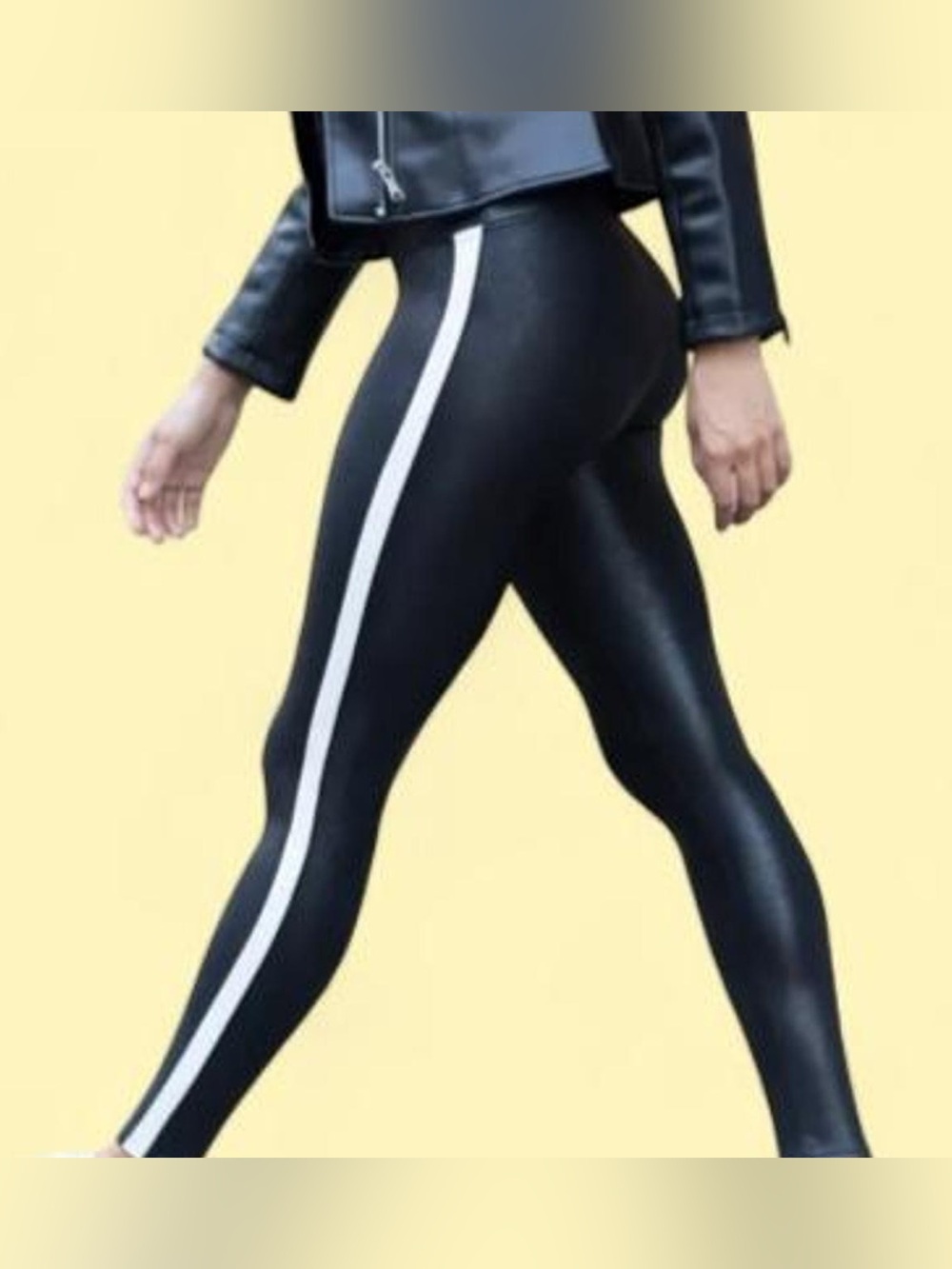 Sleek Black High-Waist Side-Stripe Spanx Leggings